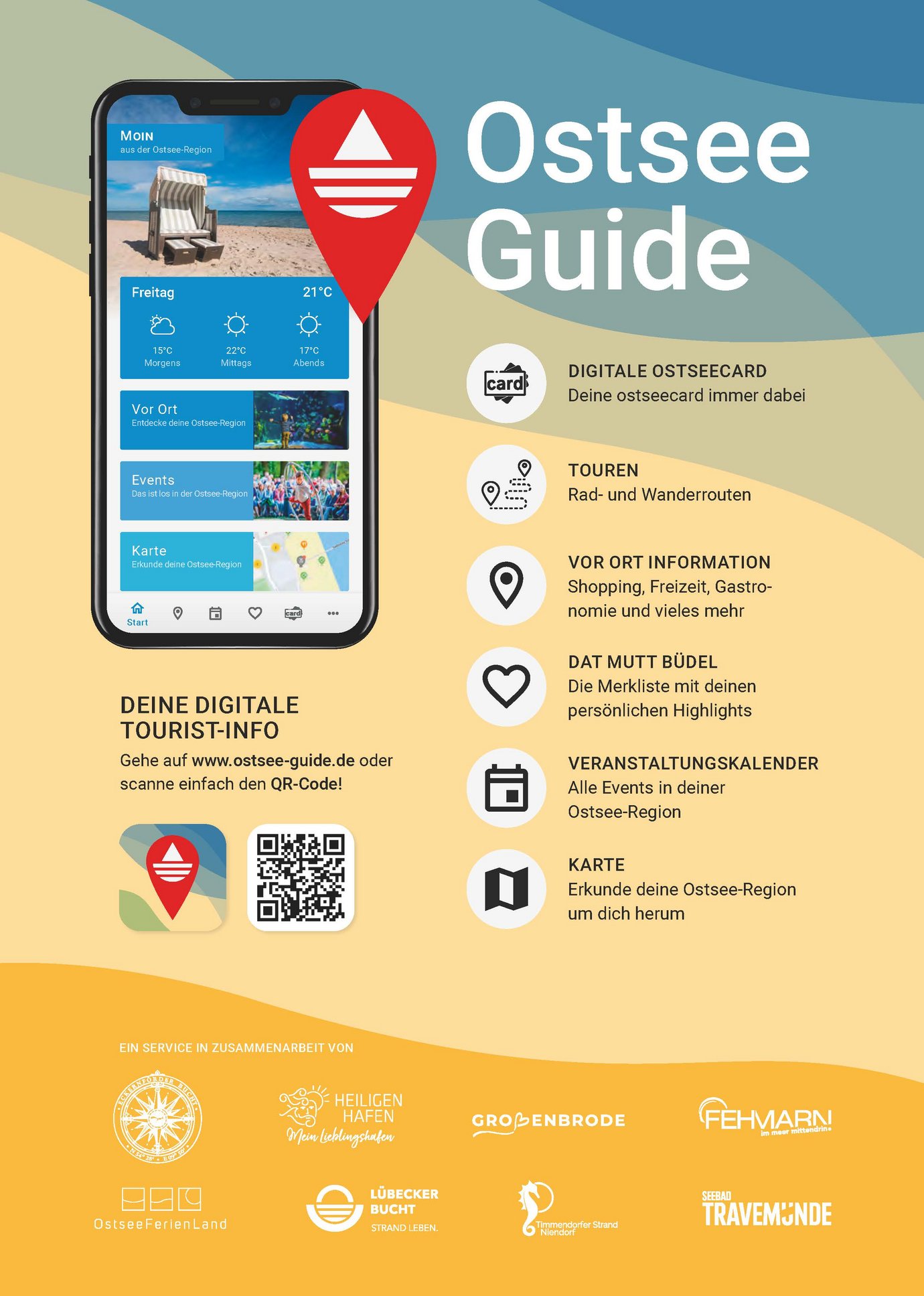 Ein Plakat mit Infos zum "Ostsee Guide"